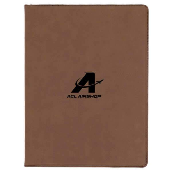 ACL Airshop - Brown Laserable Leatherette Portfolio with Notepad Thumbnail